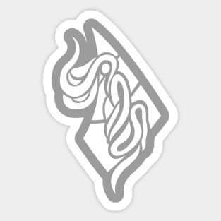 Imaginary Tentacle Creature (White) Sticker